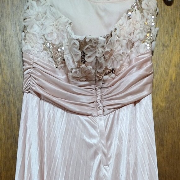 **Never worn** - Strapless Long Sequin Pleated Gown - Blush - Picture 5 of 5